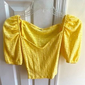 Women’s Forever 21 XS Yellow Milkmaid Style Top